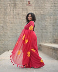 Hand print on Mulcotton Saree
